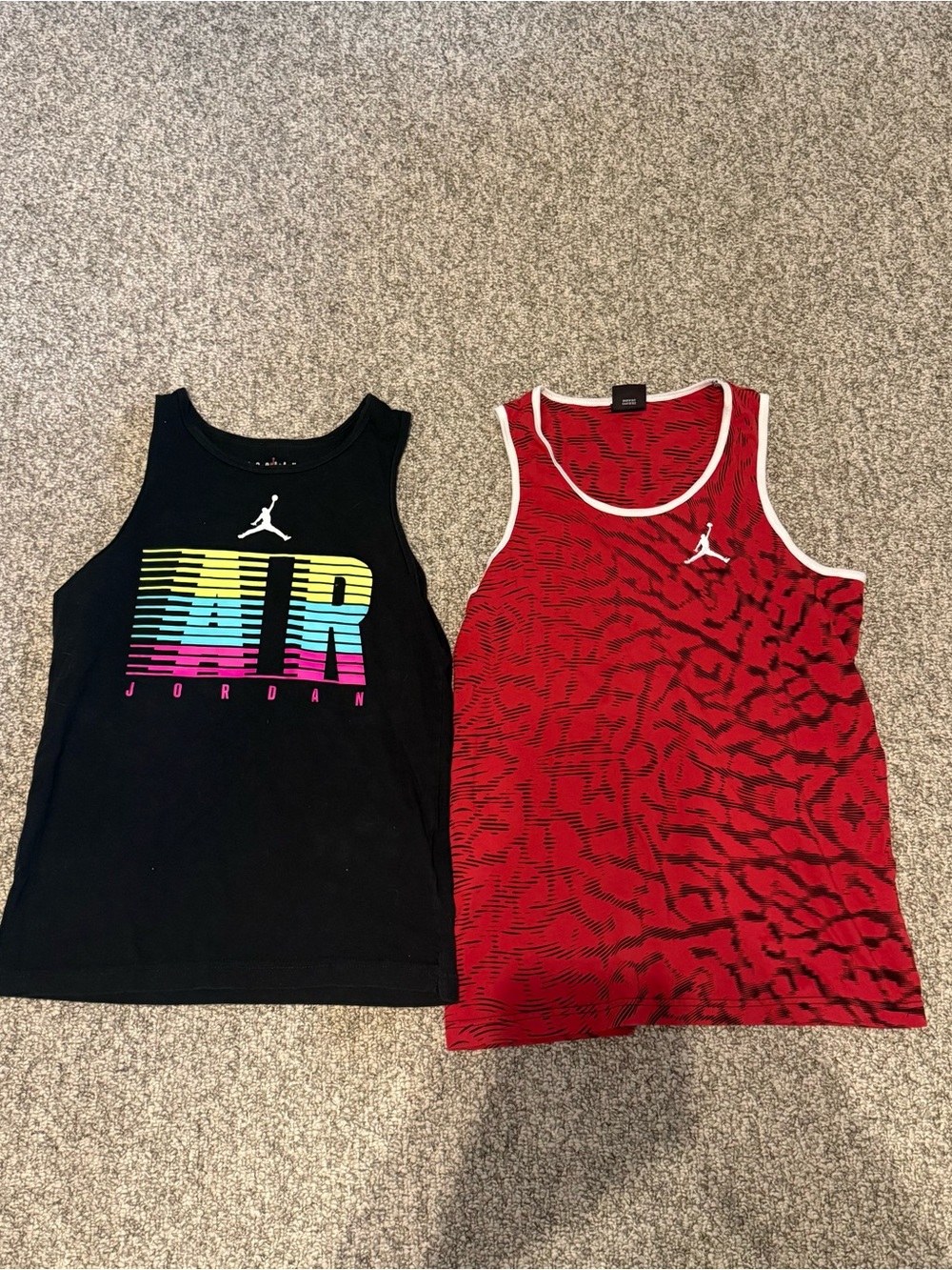 Jordan Kids Tank Tops - Black & Red with Multicolor AIR Logo